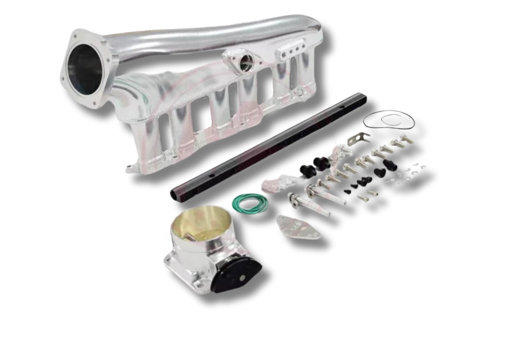 TOYOTA 1JZ-GTE BILLET ALUMINIUM INTAKE MANIFOLD WITH AUXILIARY FUEL RAIL AND 90MM THROTTLE BODY