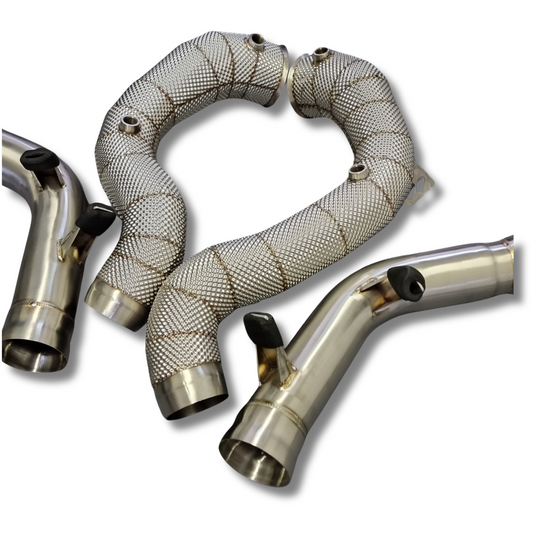 MERCEDES BENZ (M177 ENGINE) W213 E63/E63S DECAT DOWNPIPE SET WITH HEAT INSULATION SHIELDING