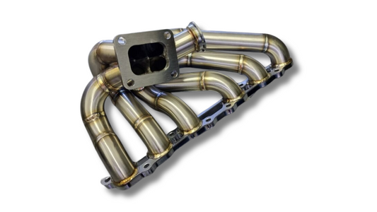 TOYOTA 2JZ-GE TURBO EXHAUST TOPMOUNT MANIFOLD IN 4MM THICK STAINLESS - T4 FLANGE